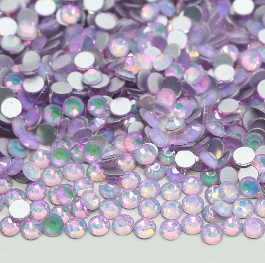 Glass Rhinestones - Shimmer Opal - Purple